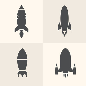 set of space rocket