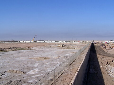 Perimeter wall at the air station in Basra, Iraq, during Operation Iraqi Freedom