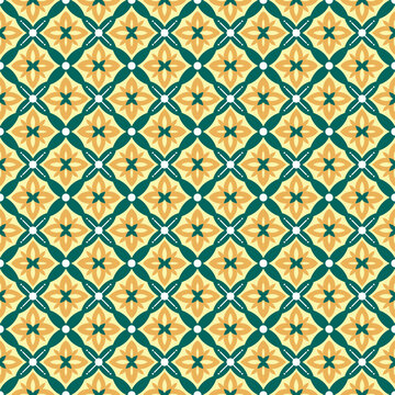 Illustration flower of tiles textured pattern