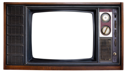 Old television isolated for design