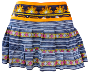 Blue pleated skirt isolated for design