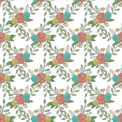 Flowers Seamless pattern Watercolor