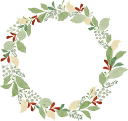 Green Leaves Watercolor Wreaths Frame