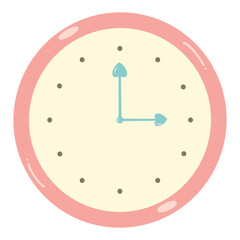 Cute and Colorful Wall Clock Cartoon Doodle