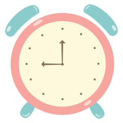 Cute and Colorful Wall Clock Cartoon Doodle