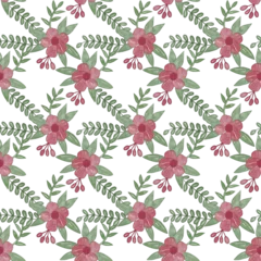 Fototapete Tropische Blätter Flowers Seamless pattern Watercolor  © Bun