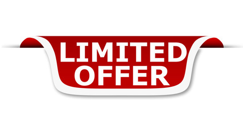 Red banner with limited offer word