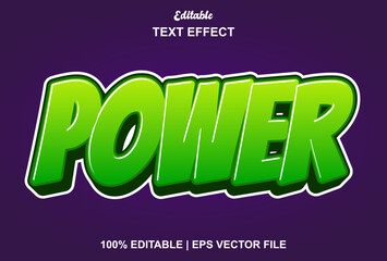 power text effect with green color 3d style.