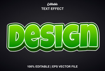 design text effect with green color 3d style.