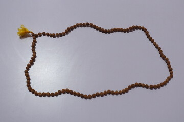 Fototapeta premium Japa mala or Prayer beads made from the seeds of the rudraksha tree 
