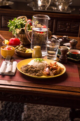 Pollo saltado con lentejas sauted chicken with lentils peruvian gourmet restaurant comfort food