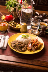 Pollo saltado con lentejas sauted chicken with lentils peruvian gourmet restaurant comfort food