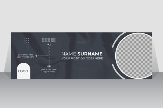 Corporate Email signature template or email footer and personal social media cover design