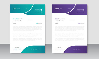 professional Corporate business letterhead template design or layout abstract presentation flyer poster brochure page with 2 color variation