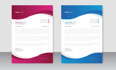 professional Corporate business letterhead template design or layout abstract presentation flyer poster brochure page with 2 color variation