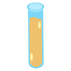 Cartoon Style Yellow Liquid in Test Tube
