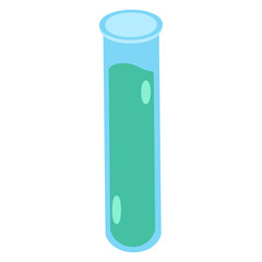 Cartoon Style Green Liquid in Test Tube