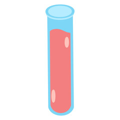 Cartoon Style Red Liquid in Test Tube