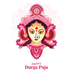 Hindu festival happy durga puja traditional holiday card background