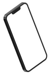 Smartphone mockup, cellphone frame with blank display, 3d rendering