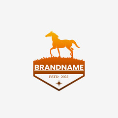 horse logo design. Horse vintage design. luxury horse logo. Horse silhouette logo for business. vintage logo design.