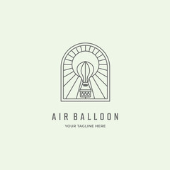 air balloon line art logo vector minimalist travel sky