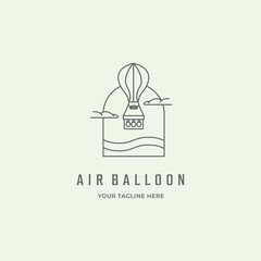 air balloon vector logo vintage minimalist icon sky