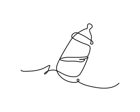 recommend clip art: One line continuous of baby pacifier. Minimalist style vector illustration in white background.