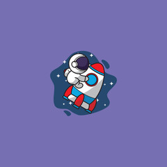 Astronout Mascot Logo Design Illustration