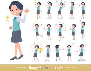 Fototapeta premium 元気なポーズをしている事務員女性のセット