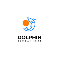 Dolphin Logo Design with Line