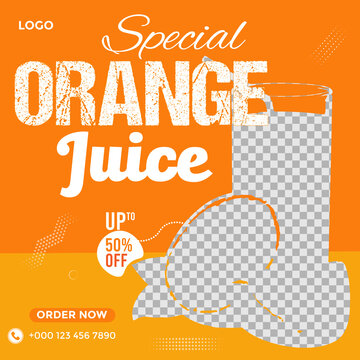 Special Orang Juice  Fruit Drink Social Media Post Banner Design template