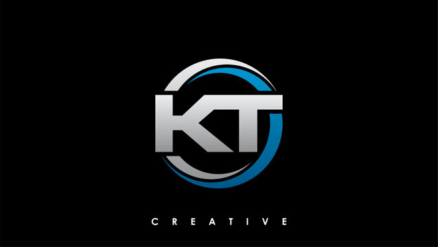 KT Letter Initial Logo Design Template Vector Illustration