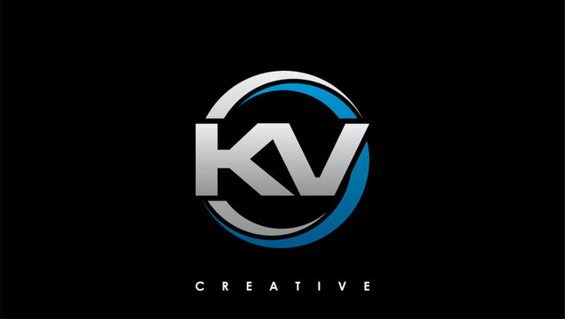 KV Letter Initial Logo Design Template Vector Illustration