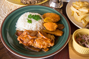 Escabeche de pescado fried fish with sweet potatoes peruvian gourmet restaurant comfort food