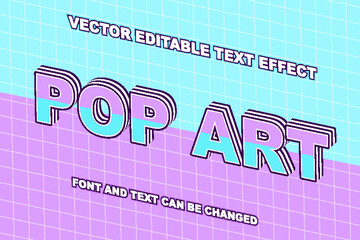 pop art pastel colorful typography 3d editable text effect font style template background