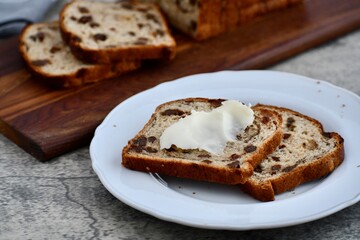 Cinnamon swirled raisin bread