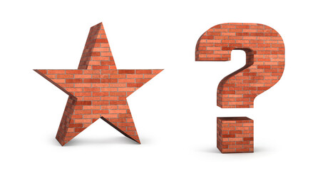 Obraz premium Realistic 3d brick symbol isolated on white background. 3d illustration.