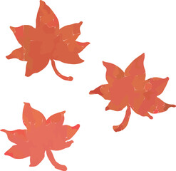 アウトラインなしの紅葉のイラスト
