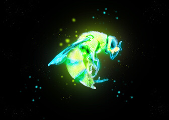 Obraz na płótnie Canvas Glowing Bee Background