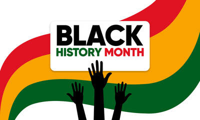 Black History Month. African American History. celebration background with victory hand sign