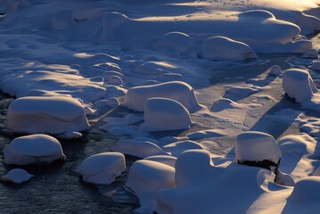 Winter scenery in Hakuba village, Nagano