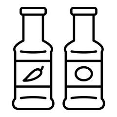 Sauce Bottle Line Icon