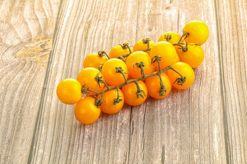 Branch with yellow cherry tomato