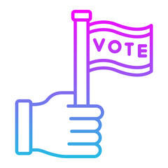 Flag Line Gradient Icon