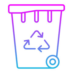 Recycling Bin Line Gradient Icon