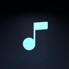 Music note icon. 3d render illustration.