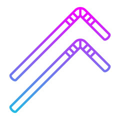 Plastic Straw Line Gradient Icon