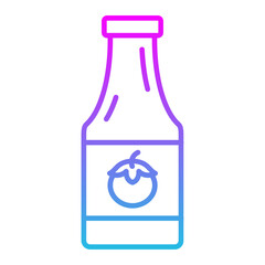 Ketchup Bottle Line Gradient Icon