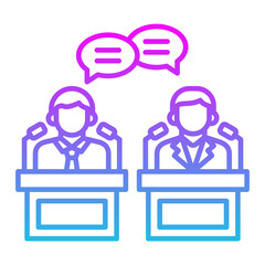 Debate Line Gradient Icon